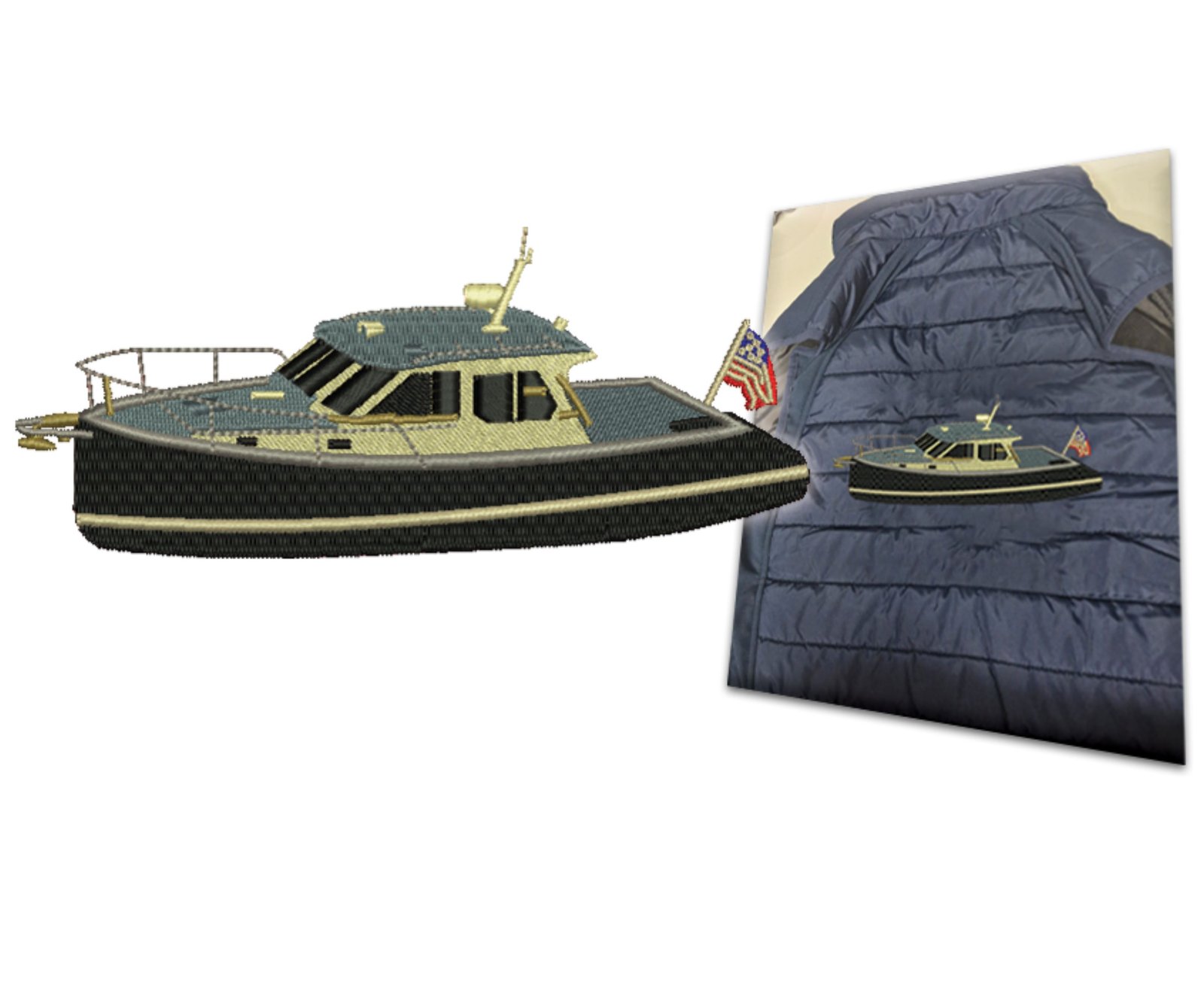 Boat Logo Embroidery Digitizing