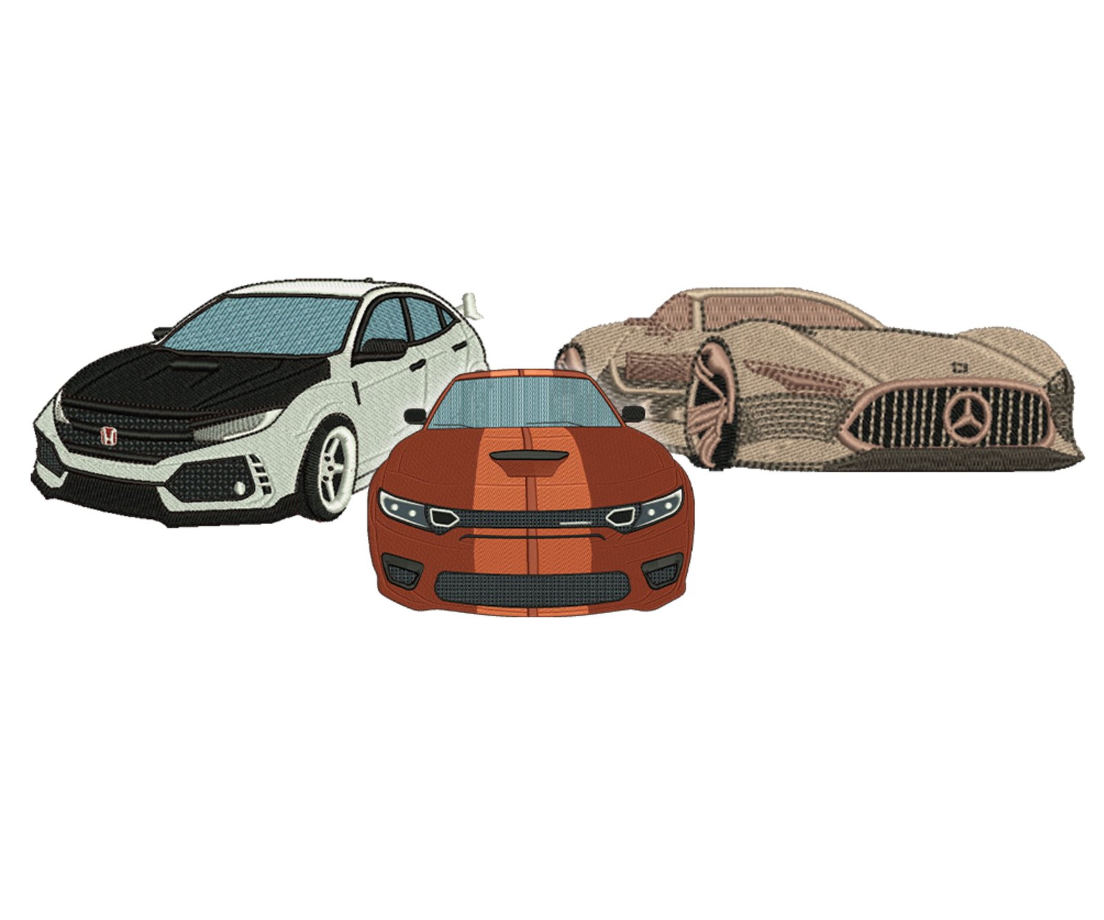 Sport Car Logo Embroidery Digitizing