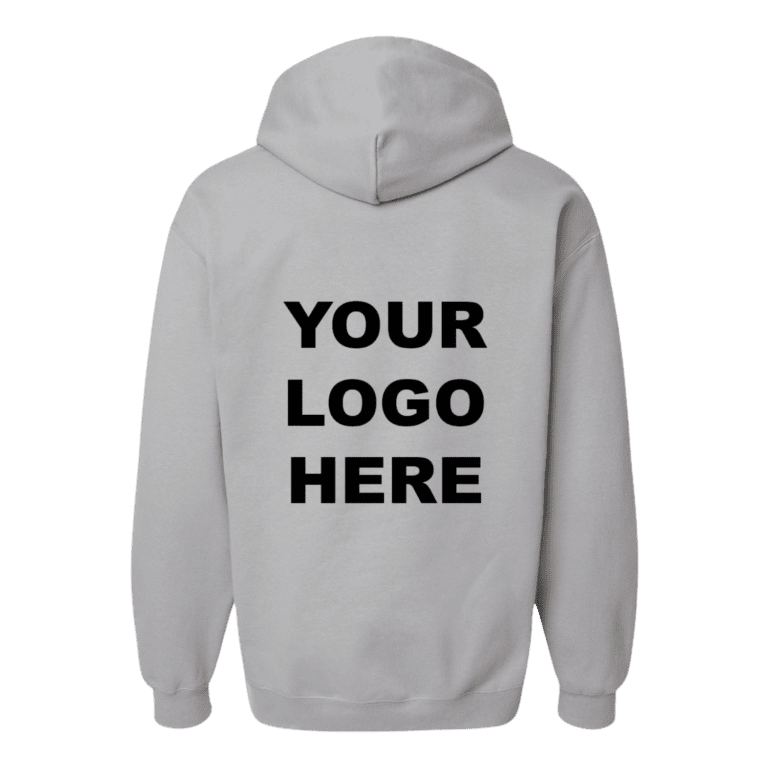 Grey hoodie with centered back logo