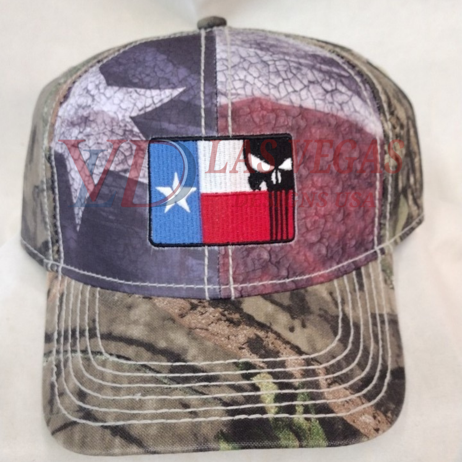 Texas flag patch embroidery stitched on caps