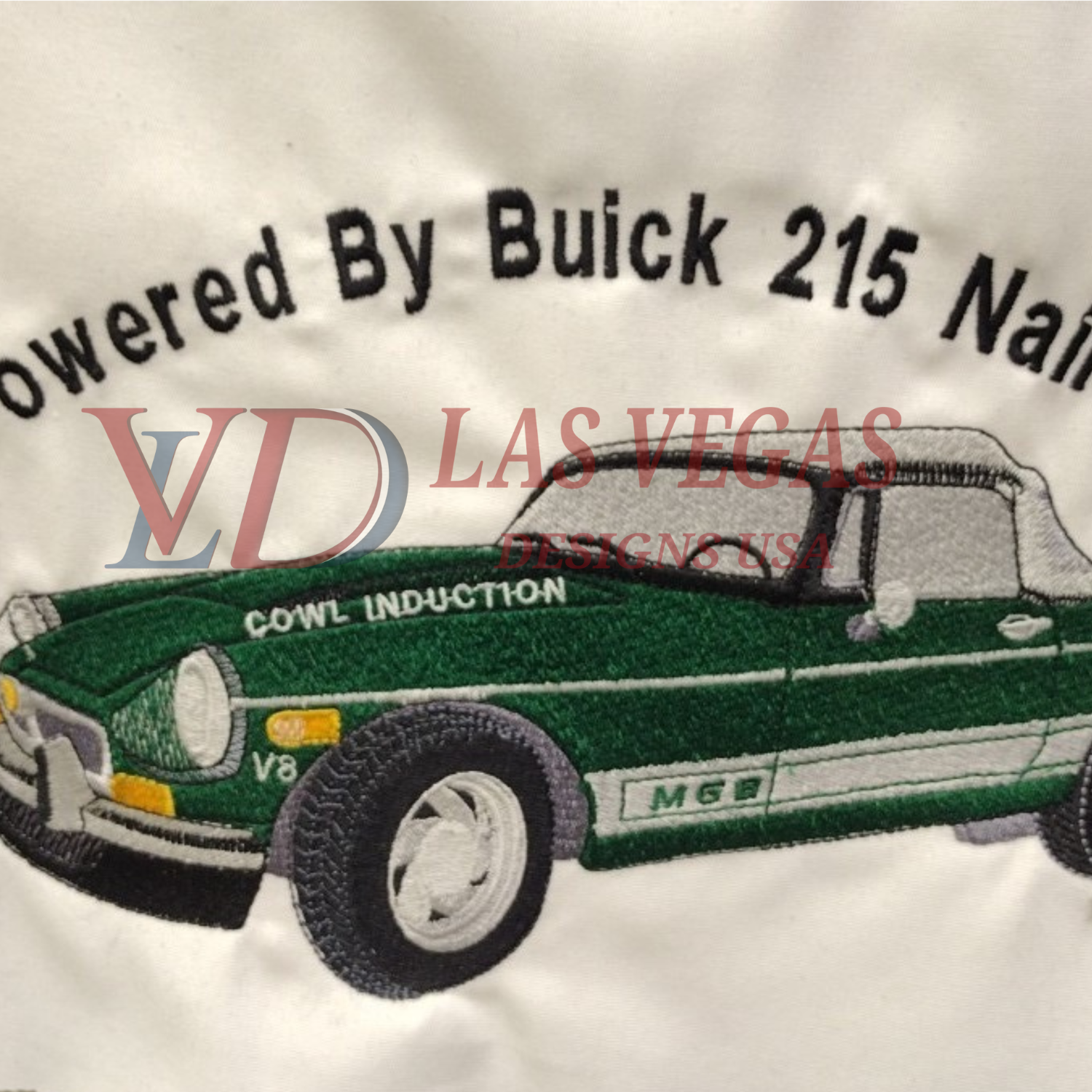 MG B classic car Embroidery stitched