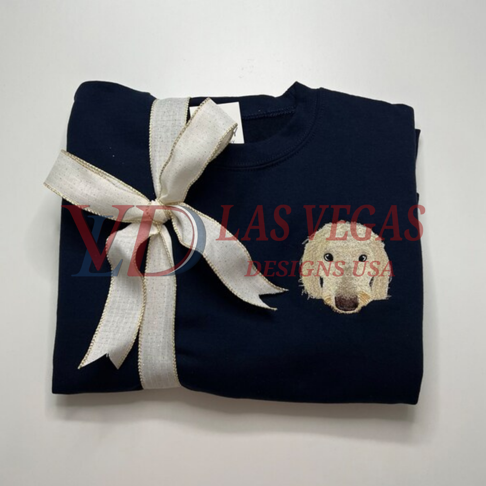 Labrador Retriever embroidered portrait on fleece sweatshirt