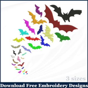 Halloweens bats Embroidery Design Free Download