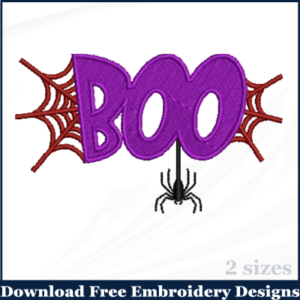 Boo Spider Halloween Machine Embroidery Design