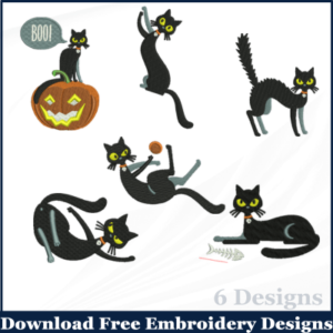  Halloween cats  Machine Embroidery Design