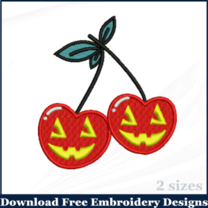 Halloween Cherry Embroidery Design Free Download