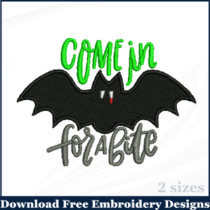 Come in For a Bite Halloween Embroidery Design Free Download