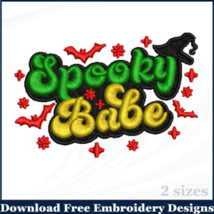 Spooky Babe Halloween Embroidery Designs Free Download