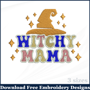 Witch Mama Halloween Embroidery Designs Free Download