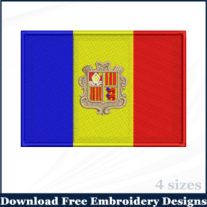 Andorra Flag Embroidery Designs Free Download