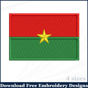 Burkina Faso Flag Machine Embroidery Design