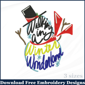 Walking in a Winter Wonderland Machine Embroidery Design