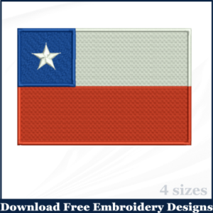 Chile Free Embroidery flag