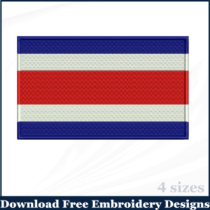 Costa Rica Flag Embroidery Designs Free Download