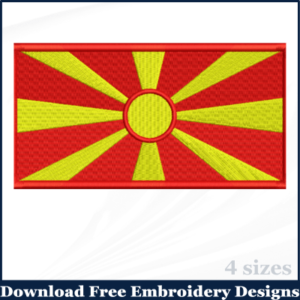 NORTH MECEDONIA EMROIDERY FLAG