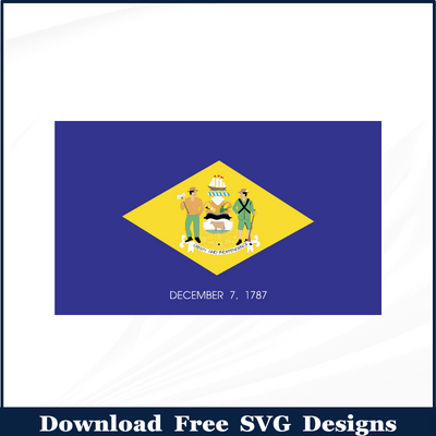 Delaware Flag Free SVG Download