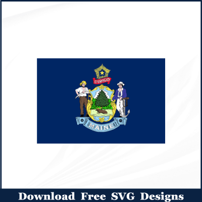 Maine Flag Free SVG Download