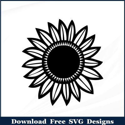 Sunflower colourless outline Free SVG Download
