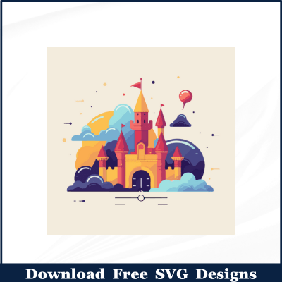 Disney Kings Castle Outline Free SVG Download