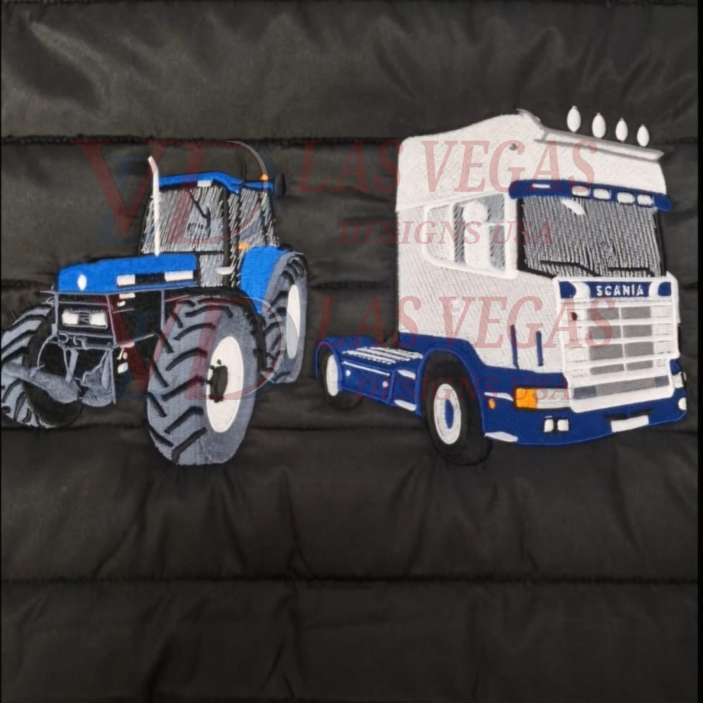 truck and tractor embroidery logo digitizing -sewout (2)